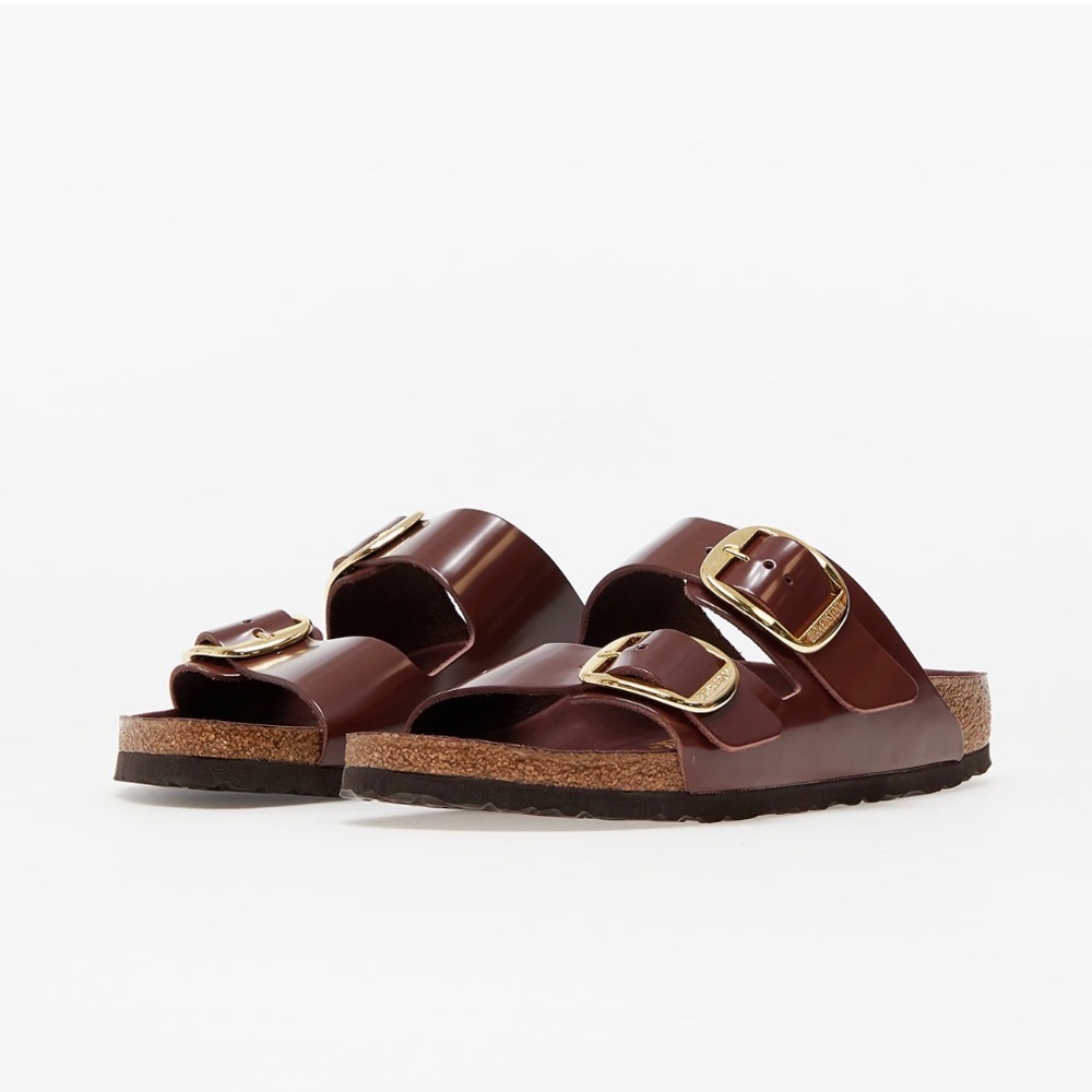 BIRKENSTOCK ARIZONA BIG BUCKLE HIGH SHINE CHOCOLATE SZ 42N NIB